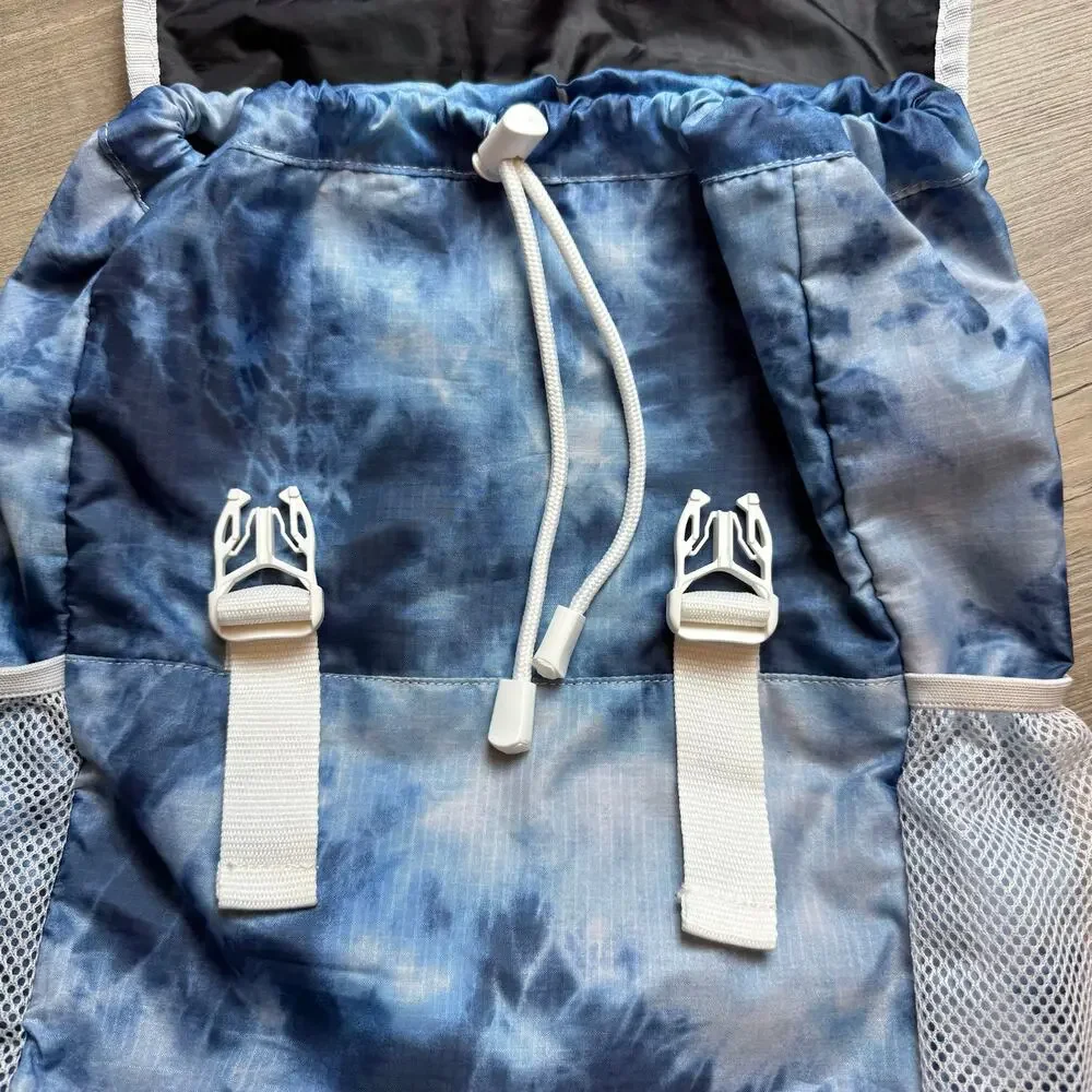 Abercrombie Kids Backpack Ripstop Blue Tie Dye Mesh Pockets Travel School Camp
